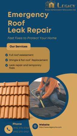 Emergency roof leak repair 1