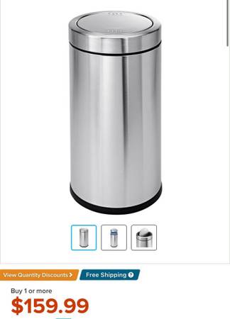 55 Liter round Simple Human Stainless steel trash can 1