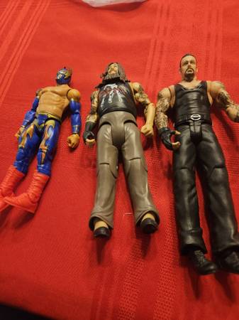 3 - WWE FIGURES UNDERTAKER, SIN CARA, BRAY WATT PRE-OWNED 1