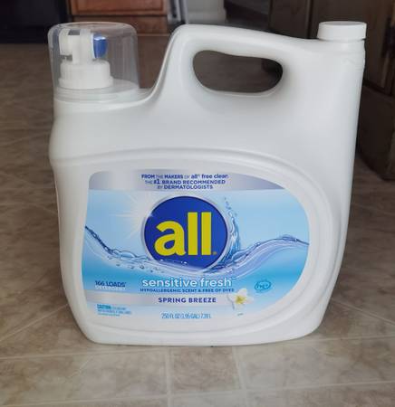 all brand Free & Clear Laundry Detergent- NEW 250oz 166 loads 1