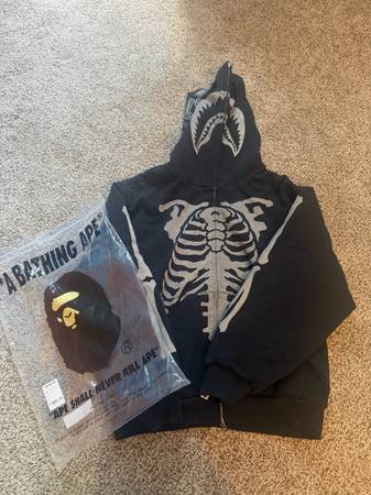Authentic bape skeleton shark zip up 1