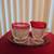 Diamond Point Ruby Creamer Sugar and Tray 1 thumbnail