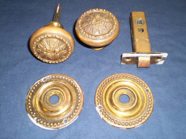 solid brass vintage doorknobs, heavy with FREE BONUS 1