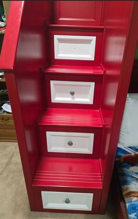 Custom made solid wood, single over full bunk bed 1