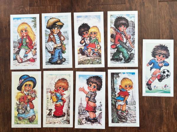 MICHEL THOMAS LES MOMES PRINTS BIG EYE BOY& GIRL 1980 EDITION posters 1