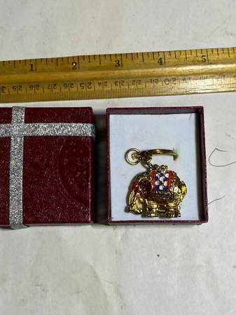 Gold Elephant Keychain With Hidden Storage Compartment 1