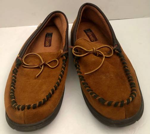 L.B. EVANS Suede Leather MOCCASINS Size 15 M 1