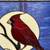 STAINED GLASS CARDINAL WINDOW HANGING 5 thumbnail