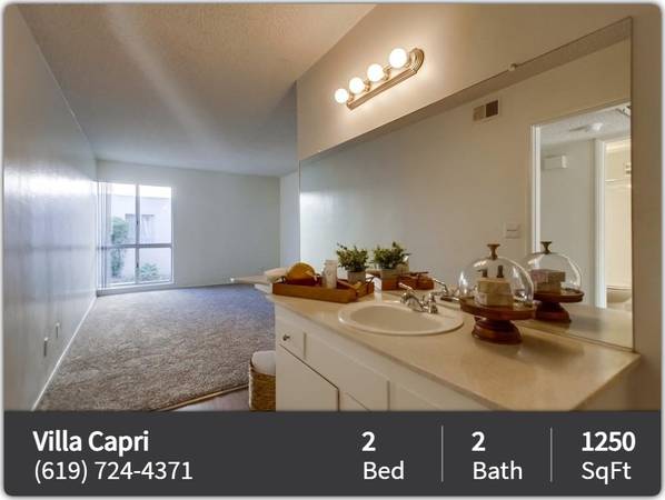 $2,935 / 2br - 1250ft2 - 1250 sqft 2 bd, 2 ba ready to lease! Come on over and check us out! (La Mesa - Near Historic La Mesa Village)63819386342915121
