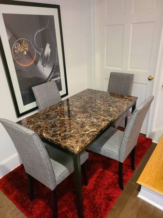Small faux marble dining set 1