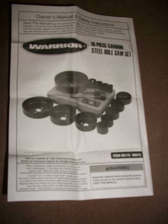 WARRIOR 3/4 in. - 5 in. Carbon Steel Hole Saw Set, 18 Pc. 1