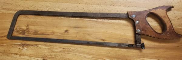 VINTAGE Dunlap Wood Handles Meatsaw Hand Saw Tool 23" 1