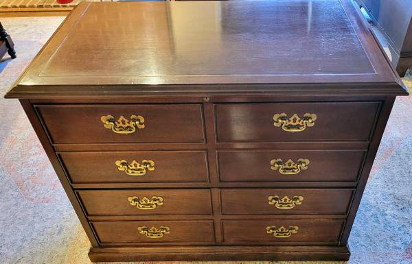 Custom Made Solid Wood Chippendale Executive Lateral Filing Cabinet 1