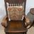 Antique ~ 1890s Victorian Oak Rocking Chair - Large Pressed Back 3 thumbnail