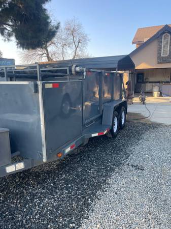 Dump trailer with large storage container (landscape, gardener) 1