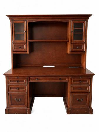 FREE - Solid Cherry Wood Desk & Hutch 1