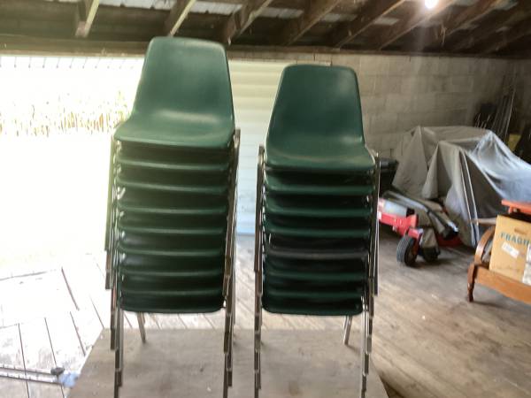 CHAIRS…STACKABLE…STEEL FRAME ..PLASTIC SEAT 1