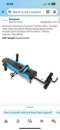 Exerpeutic Alternative Inversion Traction Table 1