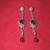 Women's Silver Earrings w/Red Garnet? Stones - 4" in Length 1 thumbnail