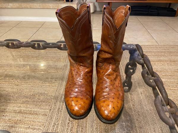 Lucchese men’s leather ostrich boots 1