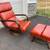 Vintage MCM Paul Frankl Style Rattan Lounge Chair with  Ottoman 1 thumbnail