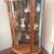 Vintage Oak Curved Glass Curio Cabinet 2 thumbnail