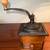 Antique Lap Coffee Grinder: Dadoed Wood & Cast Iron, 1800s 4 thumbnail