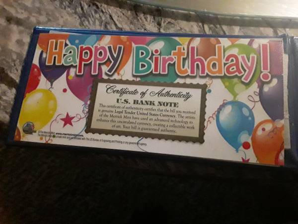 Commemoritive Banknote,"" Genuine Legal Tender US Bill"" 1