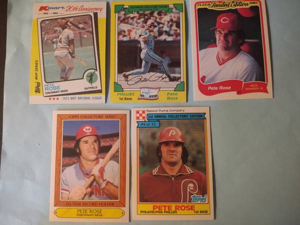 Baseball Pete Rose - 13 Specialty Mint Cards 1982-1986 / Lot J / Disc 1