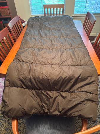 Full-size brown sleeping bag (75” x 30”) 1