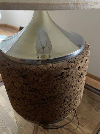 Tall Mid Century Modern Cork Lamps - $25063470464039297121