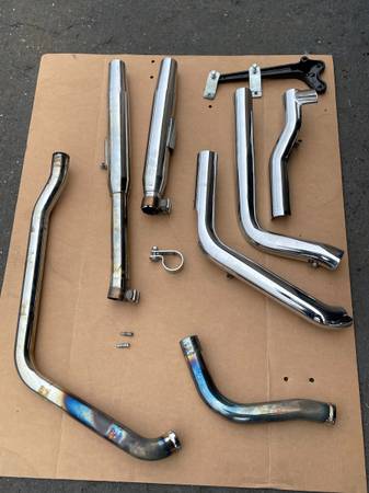 Used exhaust system for Fatboy with heat shields AS IS B/O 1