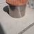 Vintage Custom Brueton? Polished Steel Drum Side Table Pink Marble Top 2 thumbnail