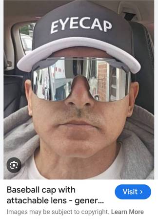 Baseball cap with attachable lens 1