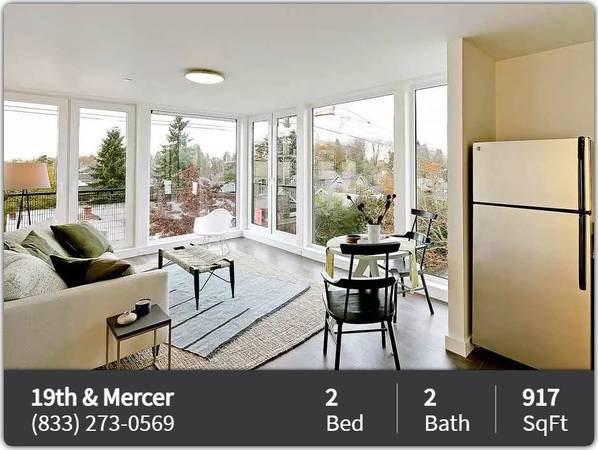 $3,750 / 2br - 917ft2 - Sleek urban elegance and spectacular city views from this 2 BR 2 BA! (Seattle - Lakeview Park)63944964786563121