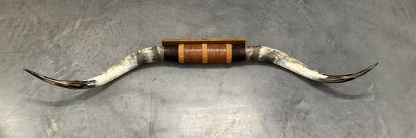 Texas Longhorn Wall Mount – 5’8” Real Steer Horns – Western Ranch Deco 1