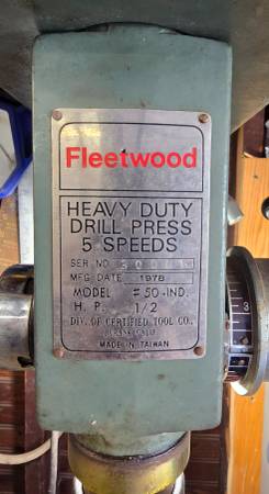 Fleetwood Heavy Duty 5 Speed Drill Press - $399 (Aston)63443698131329121