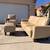 Beige Italia York Classic Leather Living Room Set 4 thumbnail