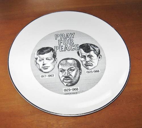 Vintage Pray for Peace Dr King JFK Joseph Kennedy Commemorative Plate 1