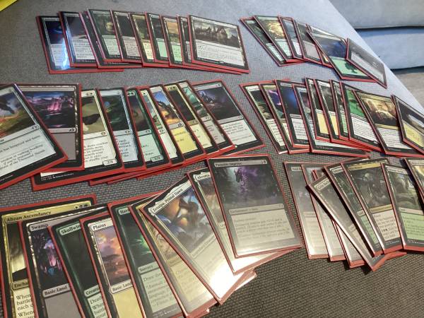 56 Dragon Shield Ruby Matte cards standard with PVC free sleeves$4 1