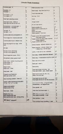 1989 - 1994 Lincoln Continental parts 1
