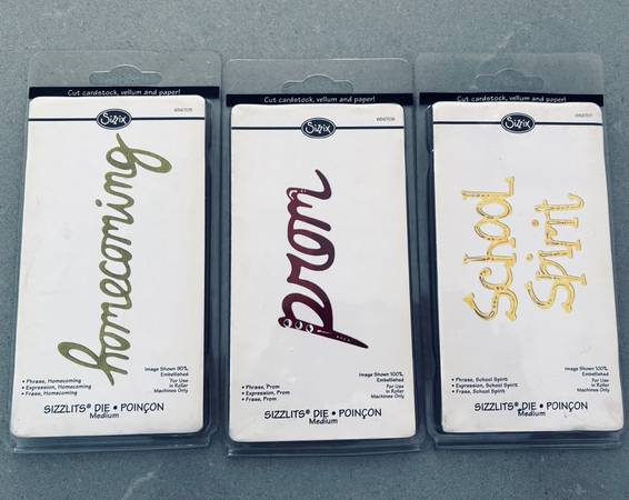 3 sizzix Sizzlit school themed die lot - formal dance + spirit 1