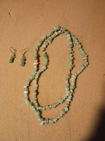 Green Stone Necklace & Matching Earrings – $10 1