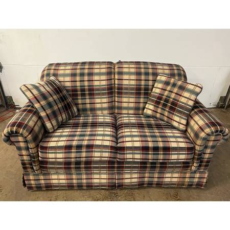 La-Z-Boy plaid loveseat. 1