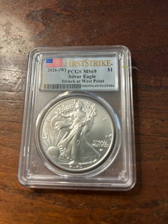 FIRST STRIKE 2026 SILVER EAGLE; MS 69; SILVER DOLLAR 1