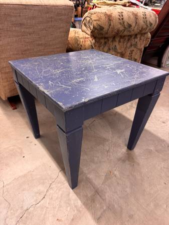Distressed Blue Side Table 1