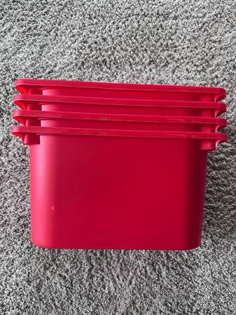 Ikea Trofast pink or red storage bins - like new 1