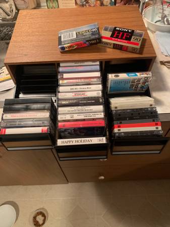 Three drawer cassette case with cassettes 1