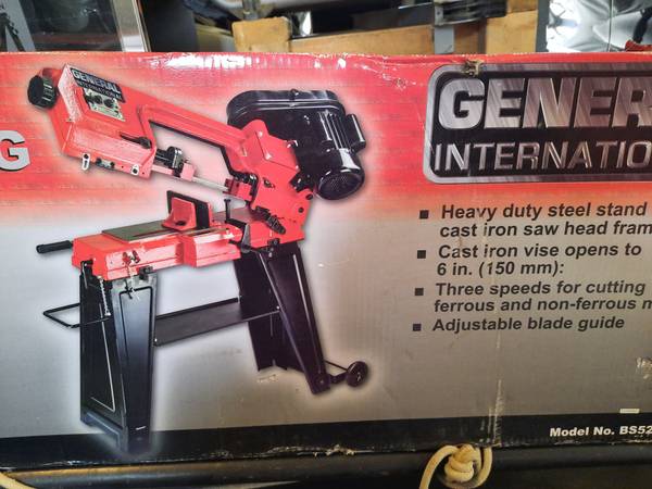 General International 4 1/2" metal cutting Band Saw. 1