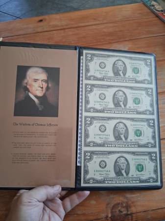 Unique Gift Idea - Uncut Sheet of Four $2 Bills – 2003A Series – NEW! 1